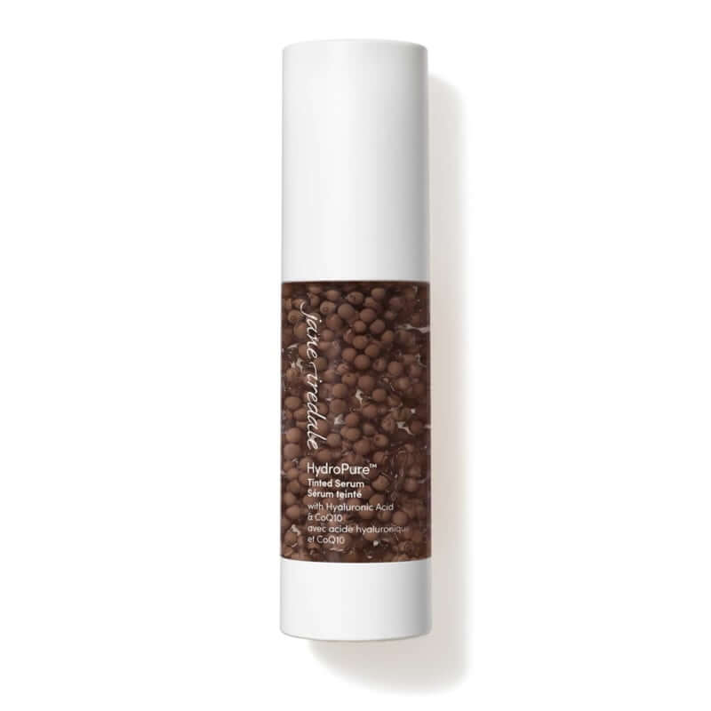 Jane Iredale HydroPure Tinted Serum Deeper 8 30ml in een stijlvolle verpakking met hyaluronzuur voor een rijke teint.