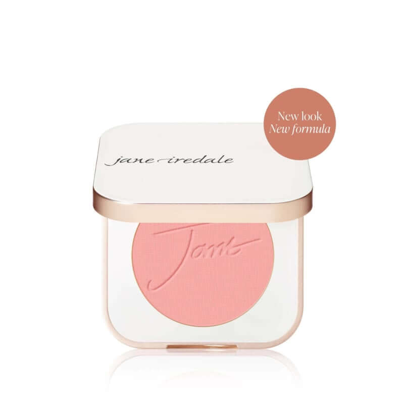 Jane Iredale - PurePressed® Blush - Awake 3.2g in een elegante verpakking met zachte, vergrijsde rozentint voor een natuurlijke blos.