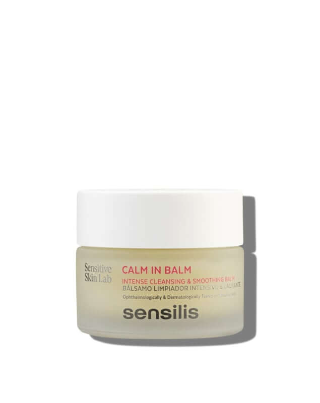 Sensilis Calm in Balm 50ml, verzachtende reinigingsbalsem voor gevoelige huid, unieke textuur en gemak van gebruik.