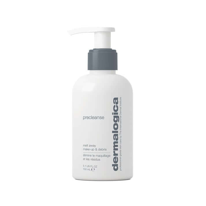 Dermalogica Precleanse 150ml fles met pomp voor effectieve reiniging van vet en make-up.