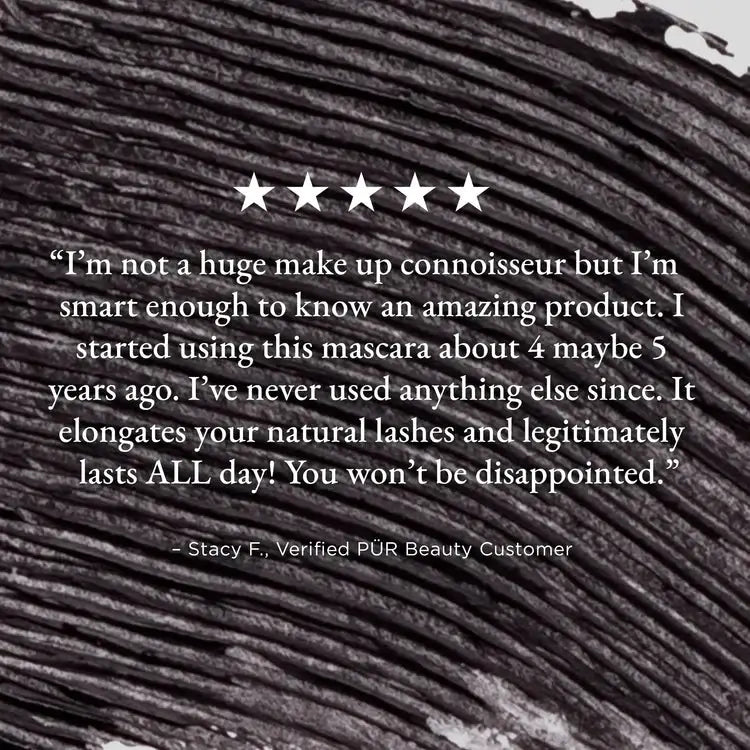 PUR Big Look Lengthening Mascara Black 5ml klantrecensie met sterrenbeoordeling over lengte en langdurige effect.