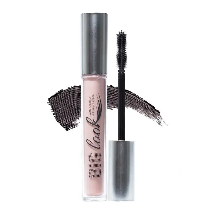 PUR Big Look Lengthening Mascara Black 5ml met borstel en zwarte mascara swatch voor extra lengte en verzorging.