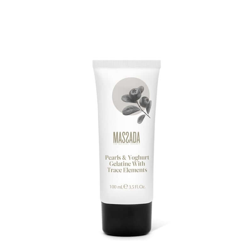 Massada Pearls & Yoghurt Gelatine with Trace Elements 100ml tube met milde dagelijkse reinigingsgel voor een frisse huid.