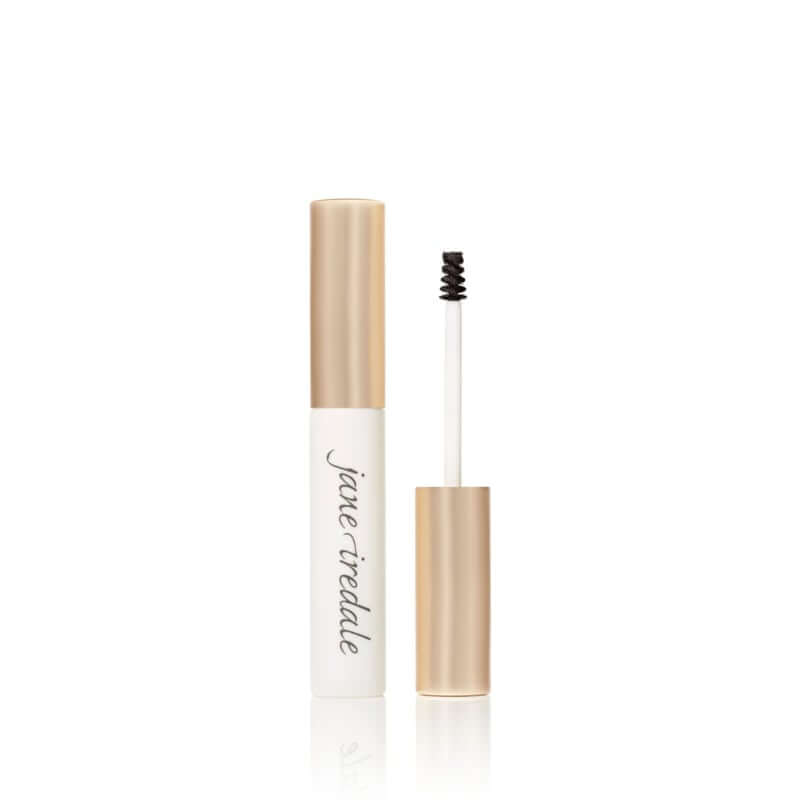 Jane Iredale - PureBrow™ Gel - Soft Black 4.25g met micro-borsteltje voor flexibele fixatie en vollere wenkbrauwen.