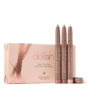 Delilah - Stay The Day Smooth Shadow Stick Collection met drie luxe oogschaduwsticks in matte en parelmoer tinten.