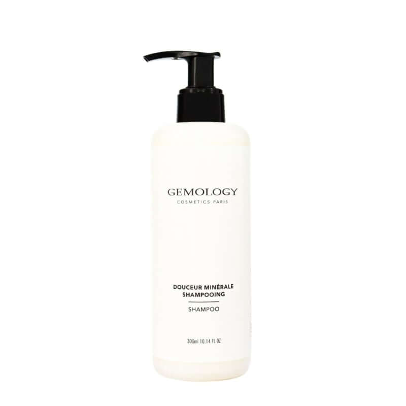 Gemology - Shampoo 300ml in stijlvolle fles met pomp, voor schoon en glanzend haar, hydraterend en reinigend.