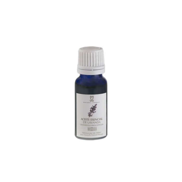 Massada - Lavender Essential Oil 15ml in een blauw glazen flesje met witte dop voor insectenbeten en kalmerende werking.