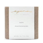 Ayuna Balm 80ml verpakking met een natuurlijke uitstraling, ideaal voor een detox gezichtsmasker met vulkanisch glas.