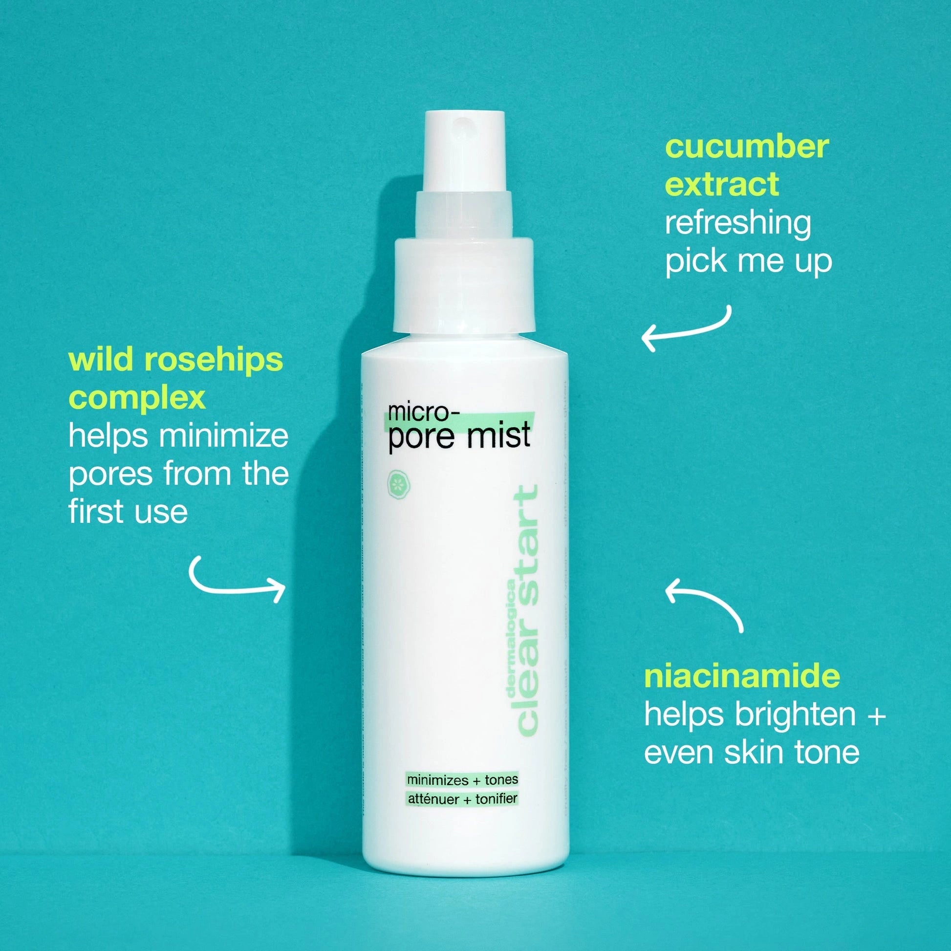 Dermalogica Micro Pore Mist 118ml met wildrose-extract voor het minimaliseren van poriën en verfrissing.