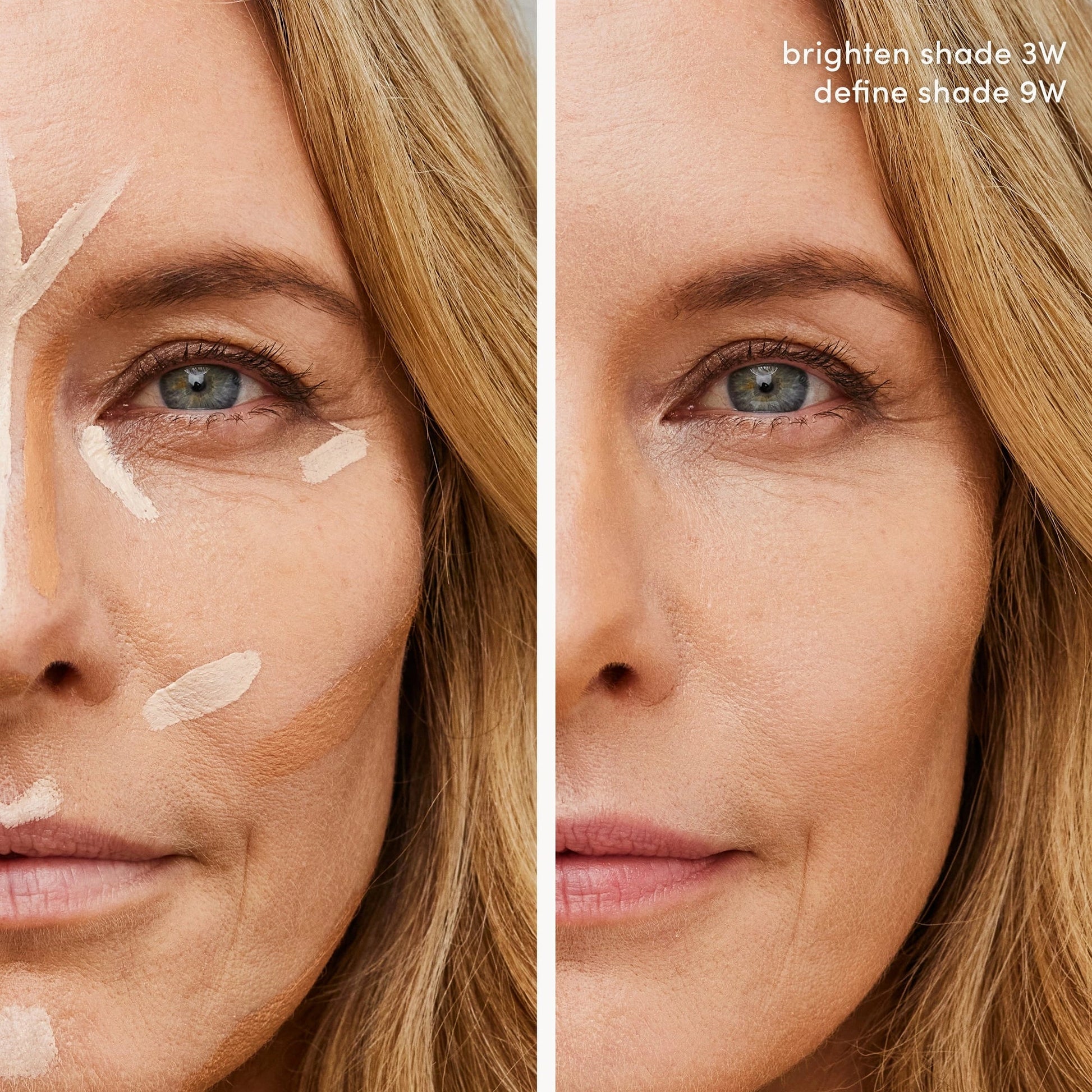 Jane Iredale PureMatch Liquid Concealer 3W Light 5ml op de huid met contouring en highlight techniek.