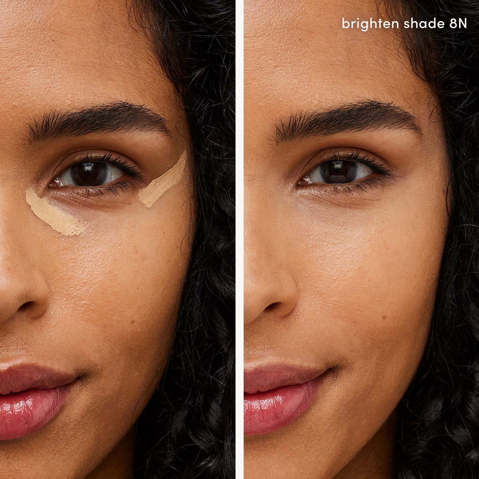 Jane Iredale PureMatch Liquid Concealer 8N Medium op de huid, voor het verbergen van donkere kringen en oneffenheden.