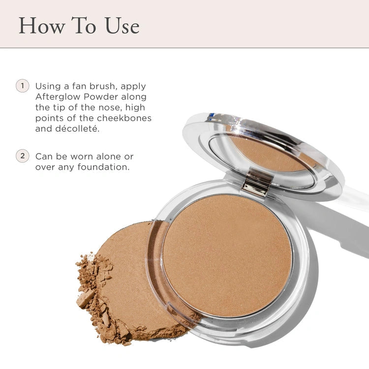 PUR Skin Perfecting Mineral Glow Bronzing Powder 8g met een applicatiehandleiding en bronst poeder details
