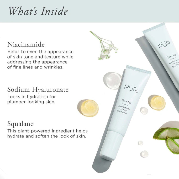 PUR Tone Up Niacinamide Firming Eye Serum 12,5ml met niacinamide, hyaluronzuur en squalane voor stevigere ogen